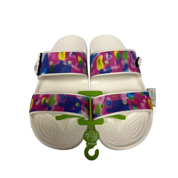 NEW! Crocs Classic Solarized Sandal Tie Dye White Women's 10 Men's 8 - Picture 3 of 8